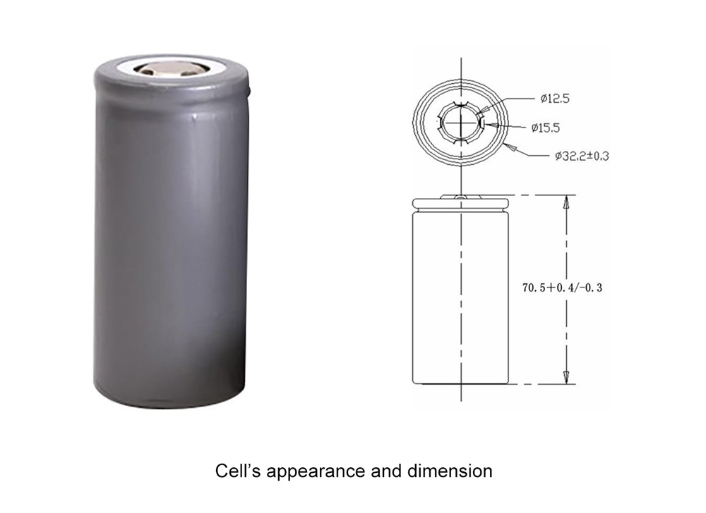 3.2V 6000mah cylindrical LiFePO4 Battery Cell 