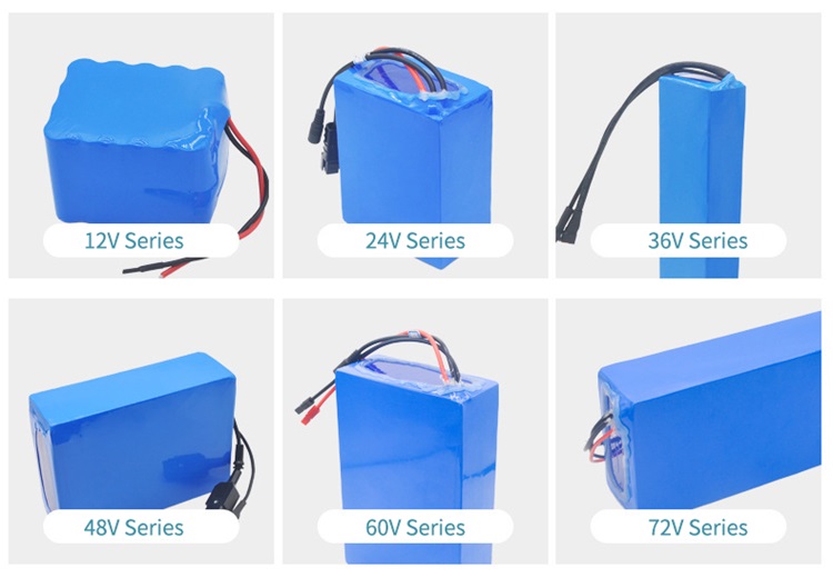 Ebike battery: 36V 48V 72V 18650 lithium ion battery packs 