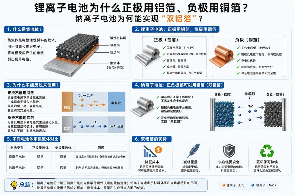 锂电池为什么正极用铝箔 锂电池为什么正极用铝箔
